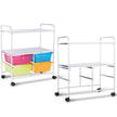 Vagn – lådor badrumsrullcontainer med hjul – 4 58,5 x 37 x 75 cm – Färgglad
