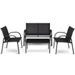 delat – utemöbler set trädgårdsmöbler lounge sittgrupp – 4 – Svart