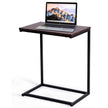 Sidobord – laptop datorbord PC metall + trä – 55 x 35 x 65 cm – Kaffe