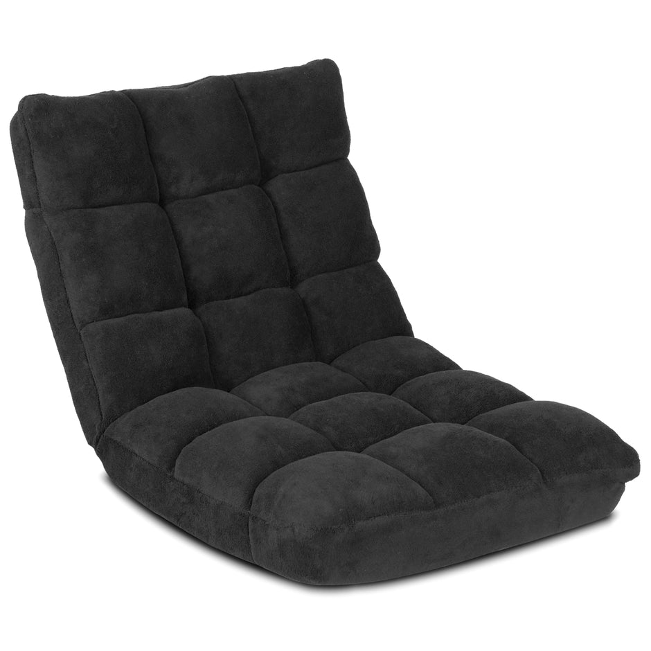Golvstol – Fällbar Lazy Sofa Tatami Golvkudde /Grå/Kaffe – Svart