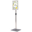 DIN A4 – Informationsställ Höjdjusterbart Avtagbart Posterställ /Svart – 33 x 24 cm – Silver