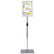 DIN A4 – Informationsställ Höjdjusterbart Avtagbart Posterställ /Svart – 33 x 24 cm – Silver