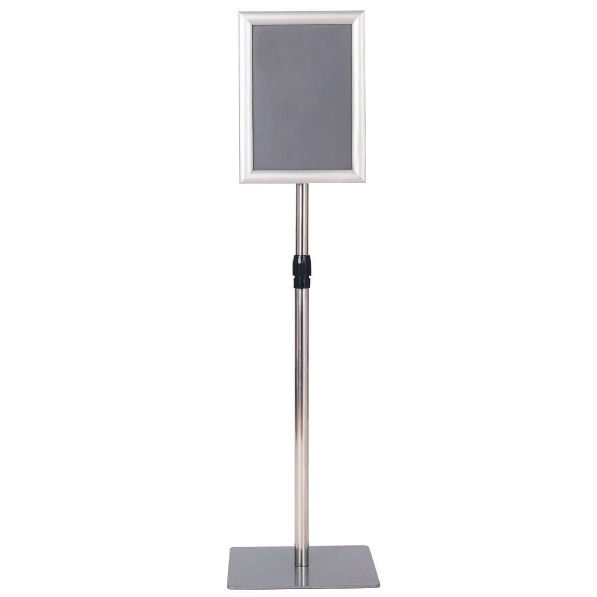 DIN A4 – Informationsställ Höjdjusterbart Avtagbart Posterställ /Svart – 33 x 24 cm – Silver