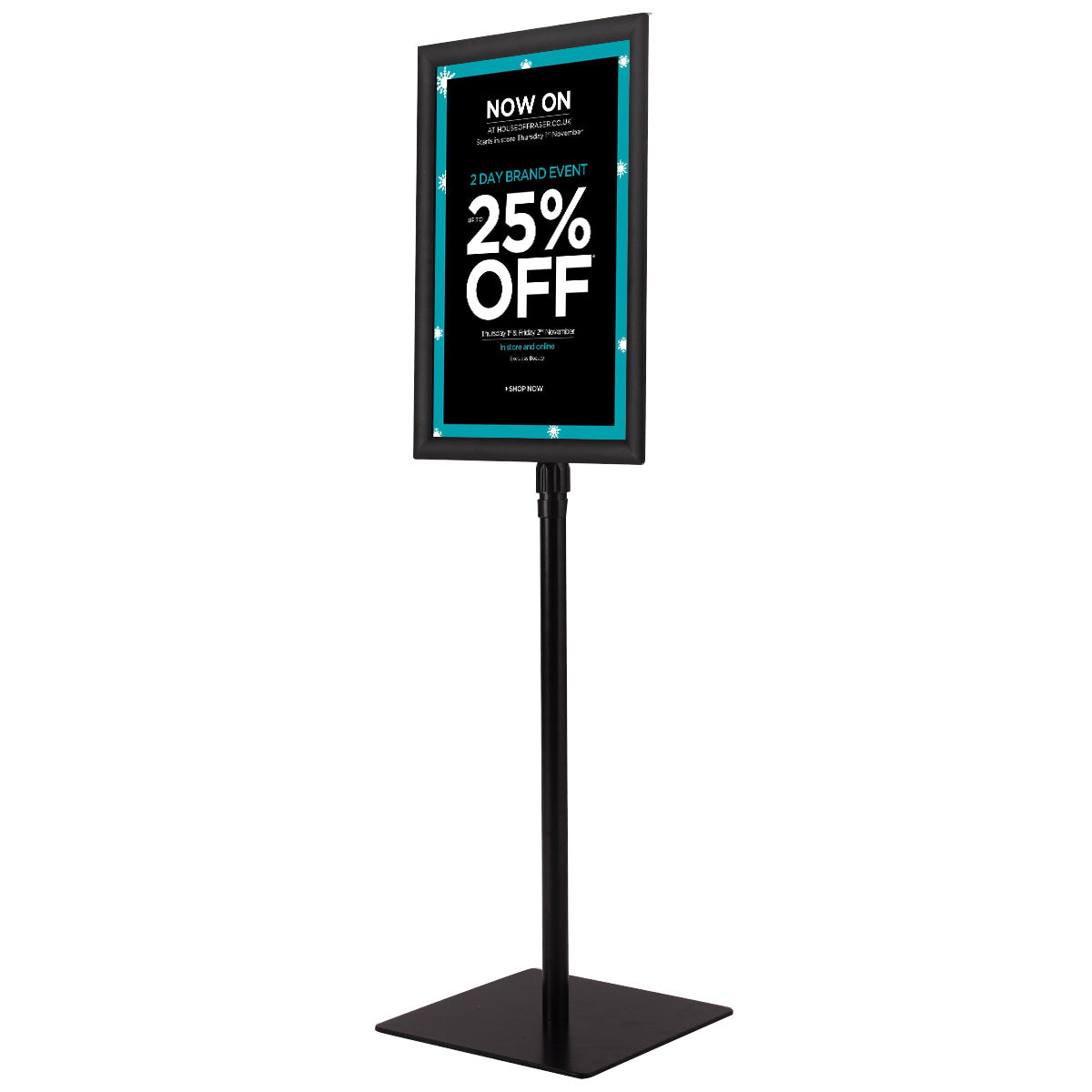 Info – Stativ A3 Höjdjusterbar Avtagbar Affisch Silver/ – 42 x 29,5 cm – Svart