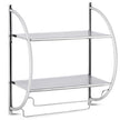 Handdukshållare – Badrumsvägg Badrumshylla Metall – 45 x 25,5 x 55 cm – Silver