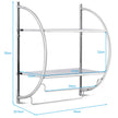 Handdukshållare – Badrumsvägg Badrumshylla Metall – 45 x 25,5 x 55 cm – Silver