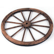 Vagnhjul – Trähjul Dekorativ med järnplåt – 76 x 76 x 3,5 cm – Brun