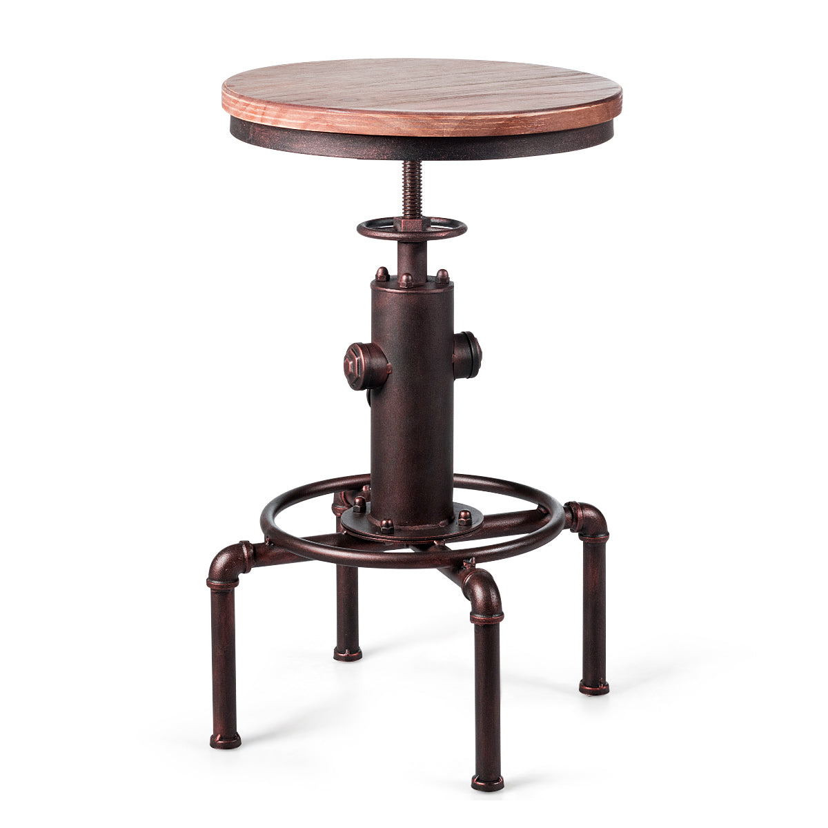 Barstol – justerbar höjd i Bistropall Natur + – 44 x 44 x 59,5-75 cm – Brons