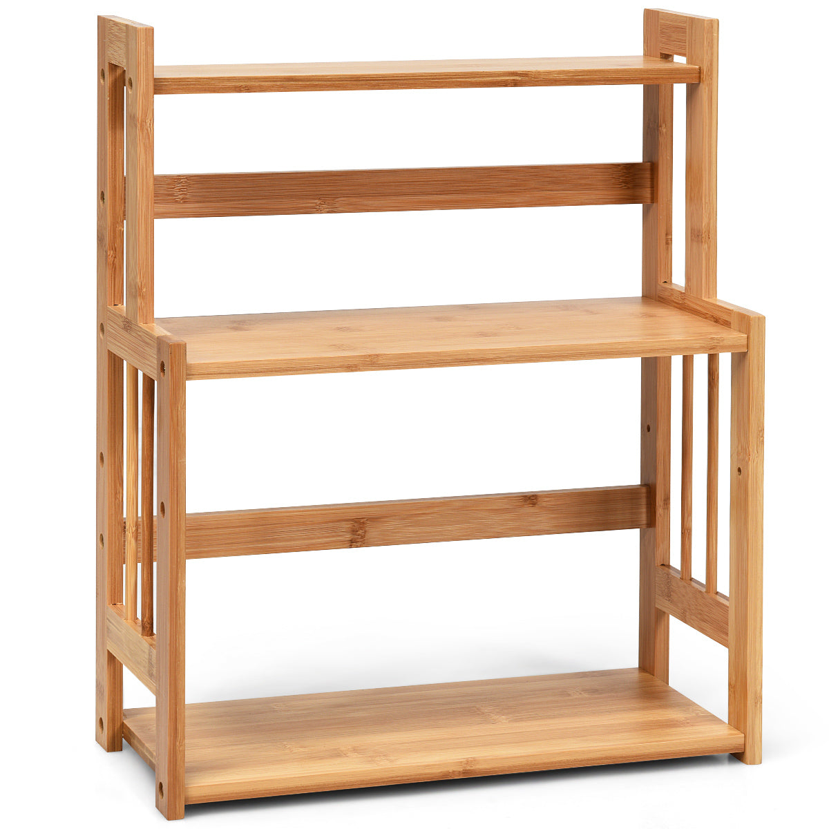 vånings – kryddställ i bambu med justerbar hylla – 3