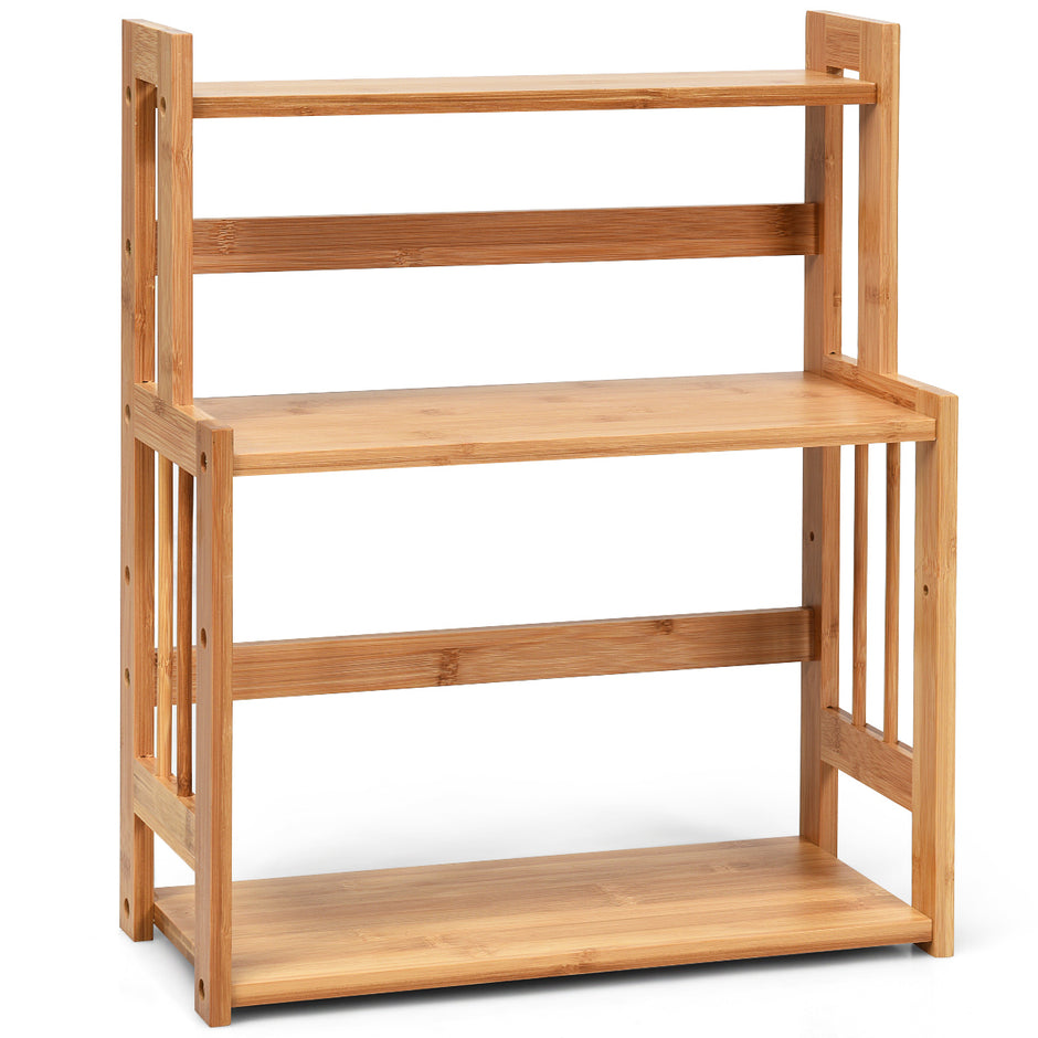 vånings – kryddställ i bambu med justerbar hylla – 3