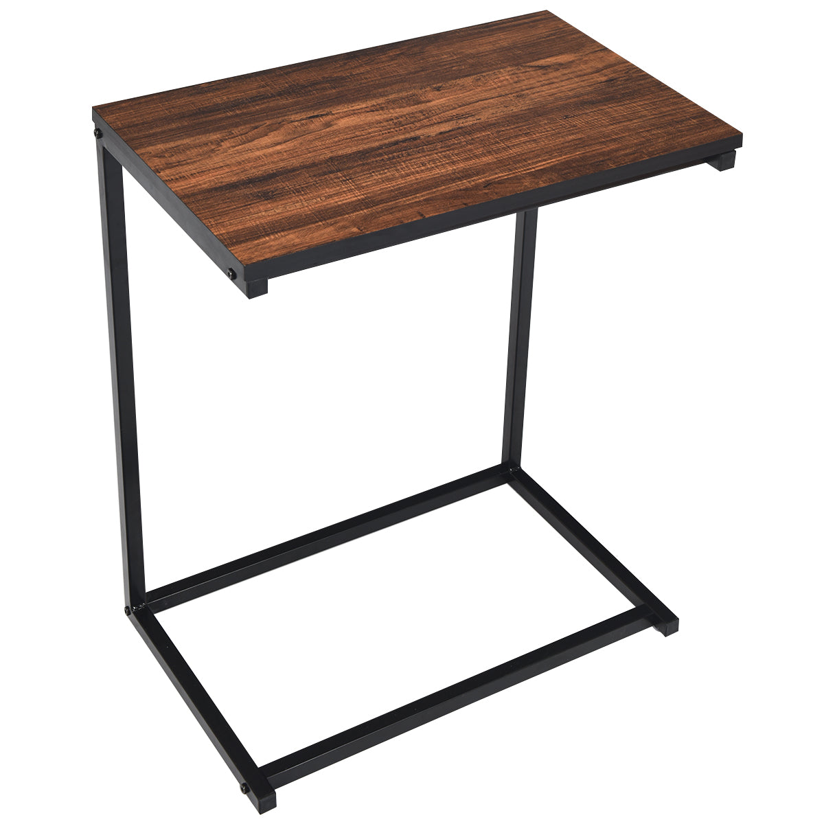 Sidobord – laptop soffa anteckningsbok skötsel metall och trä – 55 x 35 x 65 cm – Brun