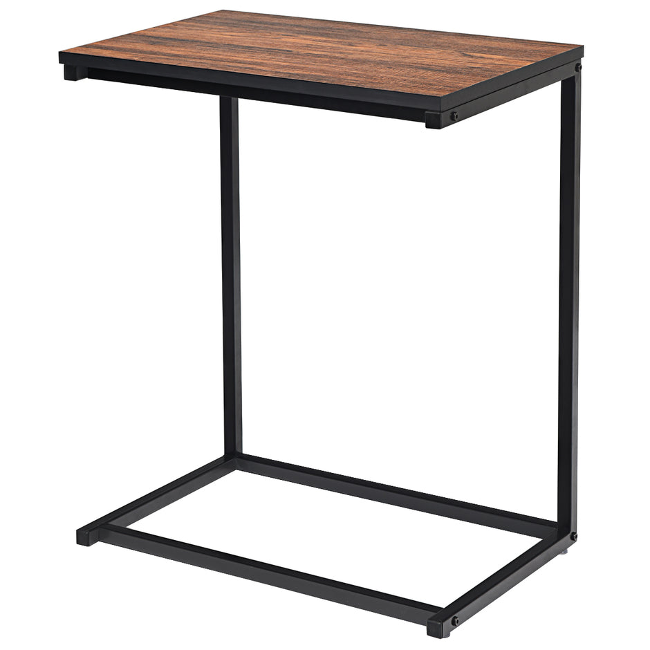 Sidobord – laptop soffa anteckningsbok skötsel metall och trä – 55 x 35 x 65 cm – Brun