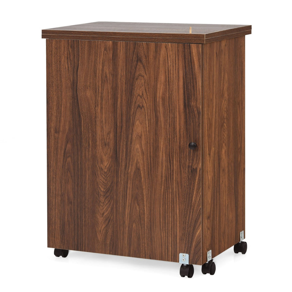 Symaskinsbord – Fällbart sybord Multifunktionsbord med hjul – Brun