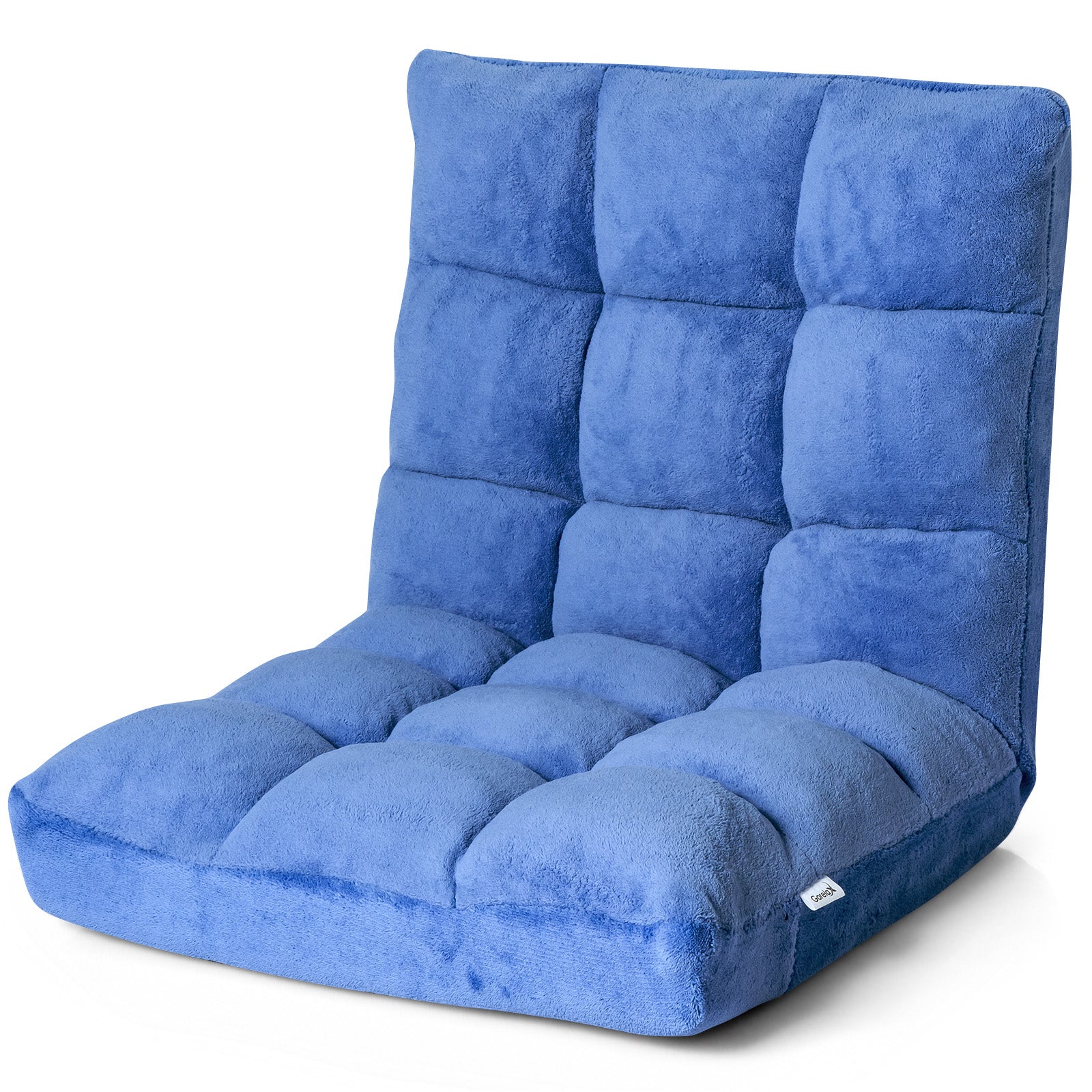 Golvstol – Justerbar med ryggstöd Golvkudde – 105 x 56 x 15 cm – Blå