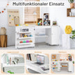 Fällbart – sybord syskåp mångsidigt pysselbord – 158 x 50 x 75 cm – Vit