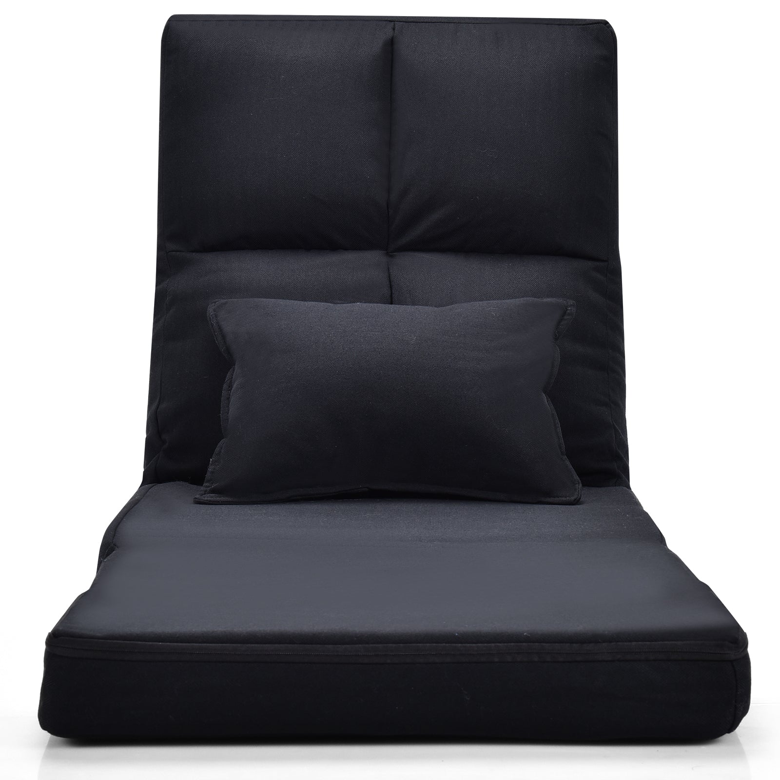 Justerbar – Golvstol Fällbar Golvsoffa med Soft Cushion – Svart