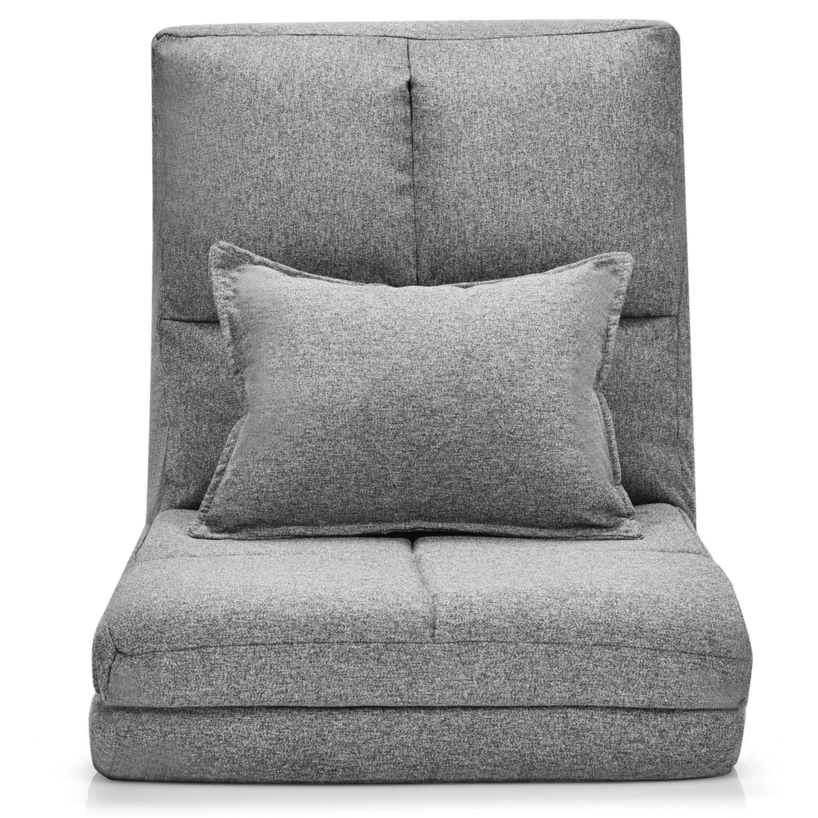 Justerbar – Golvstol Fällbar Golvsoffa med Soft Cushion – Grå
