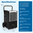 Kommersiell – avfuktare med pump och avloppsslang timmarstimer hjul – 24 4 – Vit