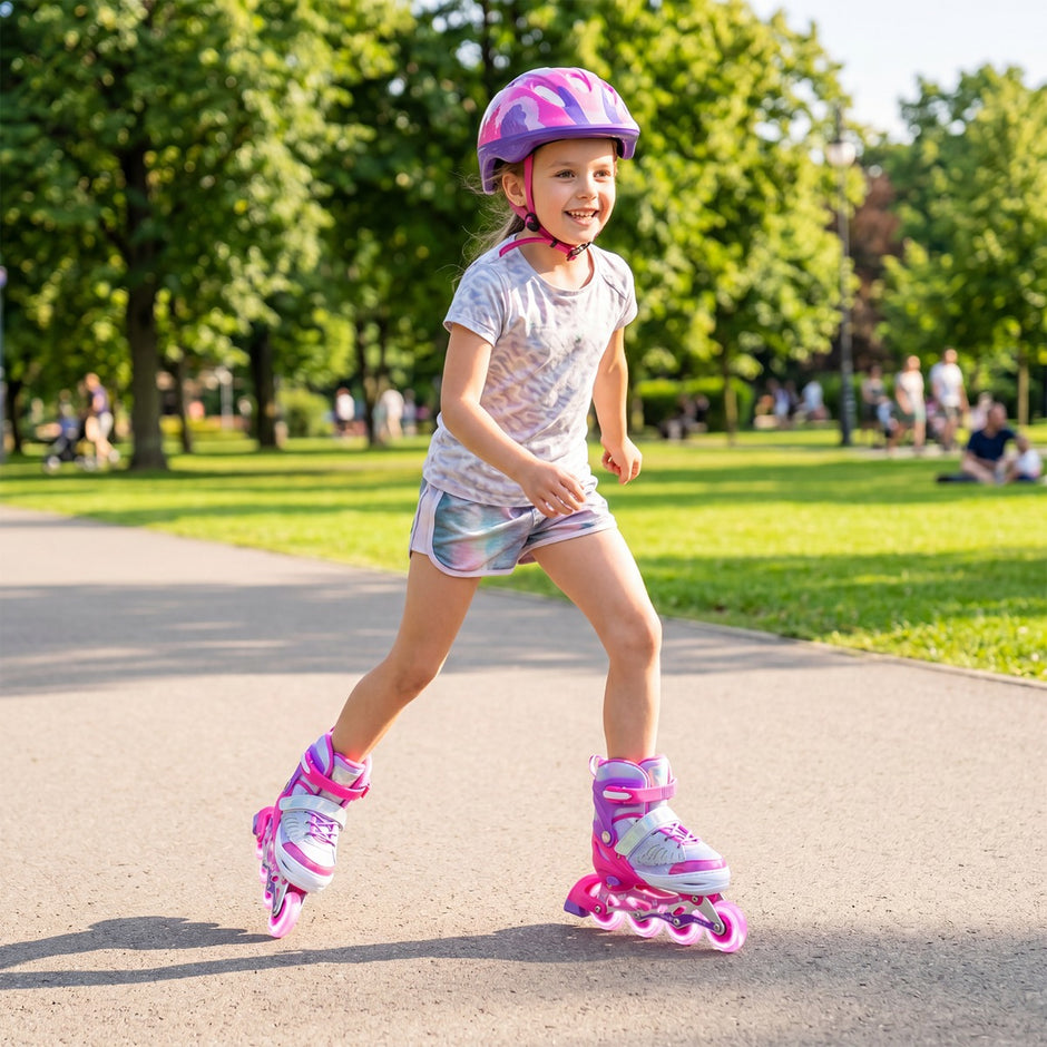 Inlineskor – För Barn Skater Storlekar Justerbara Med Lysande Hjul M – 4 – Rosa