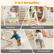 i – klätterställning med babyschaukel, vilo plattform, klätterramp och stege Montessori set – 4 1 – Natur