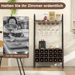 Vinställ – flaskställ för flaskor med vinglashållare rustikt brunt – 18 5 63 x 32 x 114,5 cm – Rustik brun