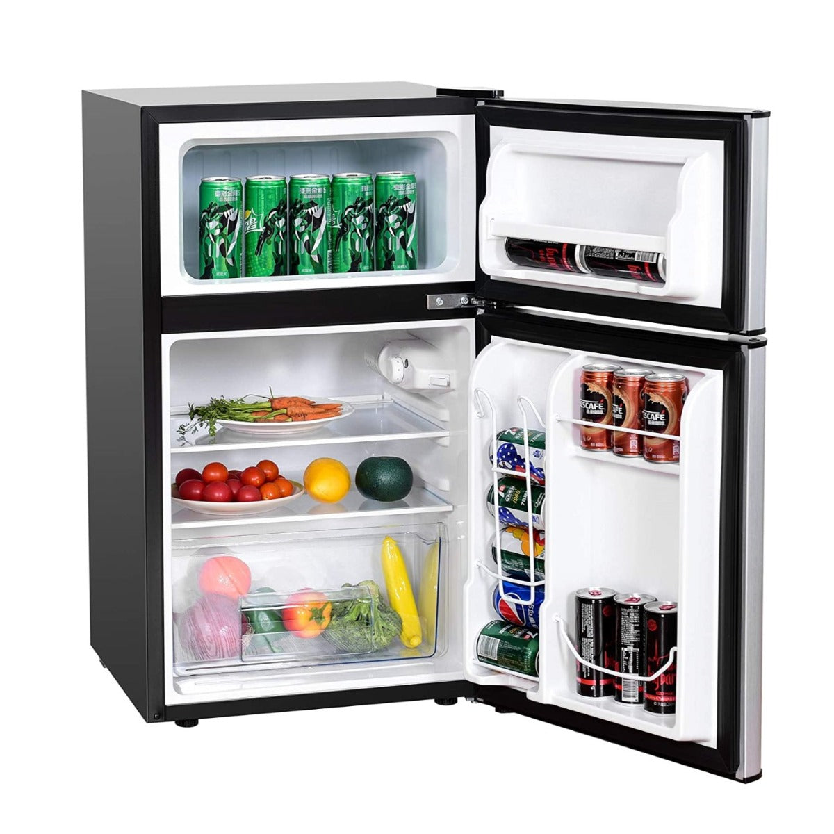90L – Kylskåp med 27L Frys Kyl – 48,5 x 49,5 x 86 cm – Silver