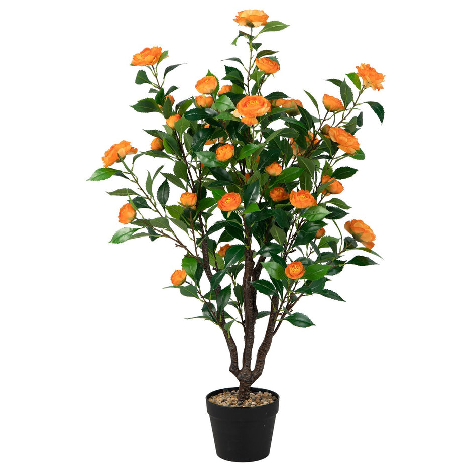 Konstgjord – Camellia Tree Fake Blommande Plant + – Grön