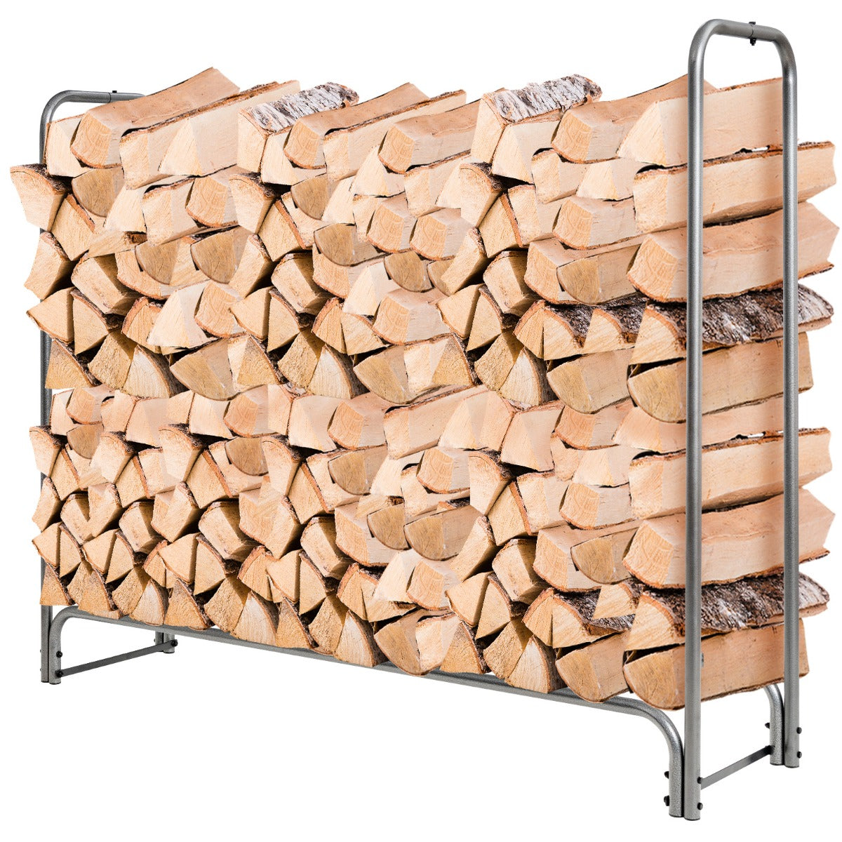 Vedställ – utomhus i metall med vattentätt lock – 153 x 35,5 x 122,5 cm – Grå