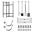 Robust – vedställ och verktygsset med tändhållare spade – 91 x 33 x 76 cm – Svart