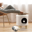 Liten – skrapstolpe med mjuk sits och sisal skrapstolpar bollpall – 3 40 x 40 x 47 cm – Beige
