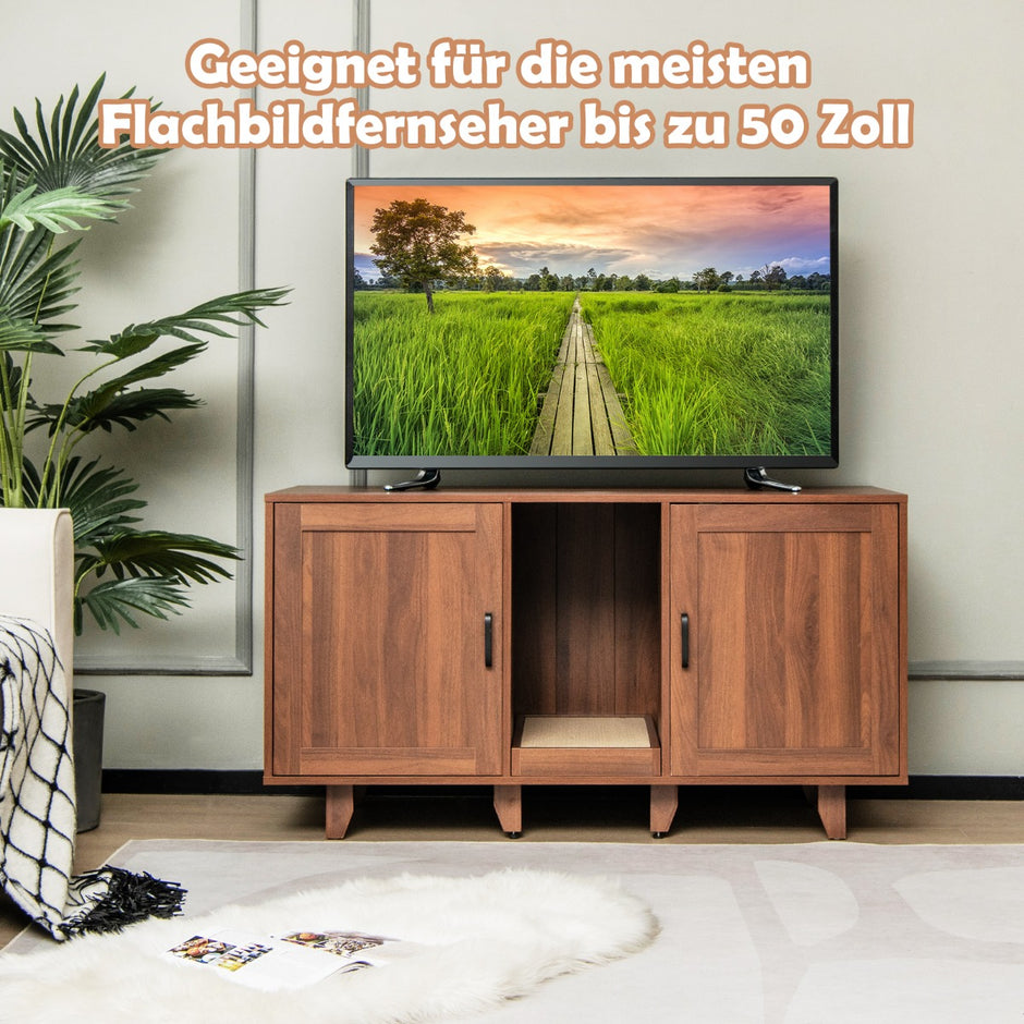 Kattskåp – för kattsandlåda med dörrar och skrapbräda entré – 2 120 x 52 x 65 cm – Brun