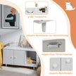 i – sidobord och kattskåp med skrapbräda Kattlåda Soffbord – 2 1 90 x 50 x 50 cm – Vit