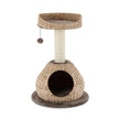 Litet – kattträd med grotta och naturlig sisal handgjord korg – Ø 48 x 70,5 cm – Brun