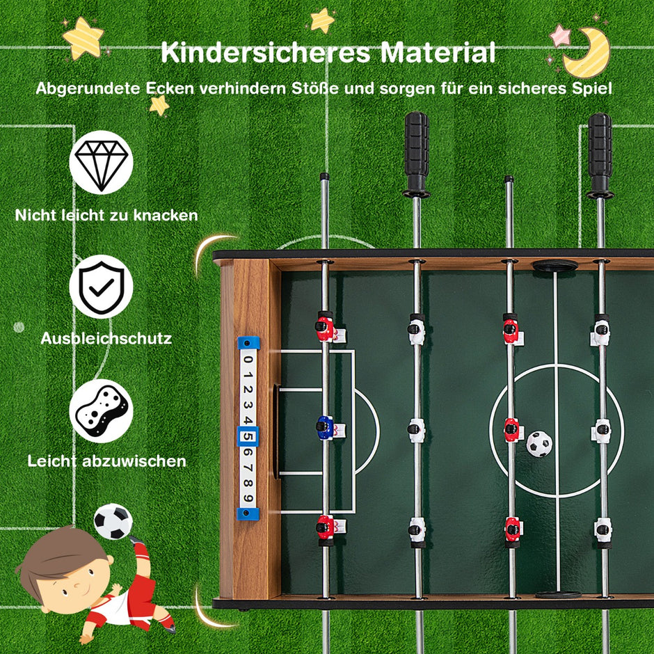Fotbollsbord – i rumsstorlek Utrymmesbesparande med robust handtag Naturlig – 69 x 36 x 24 cm – Natur