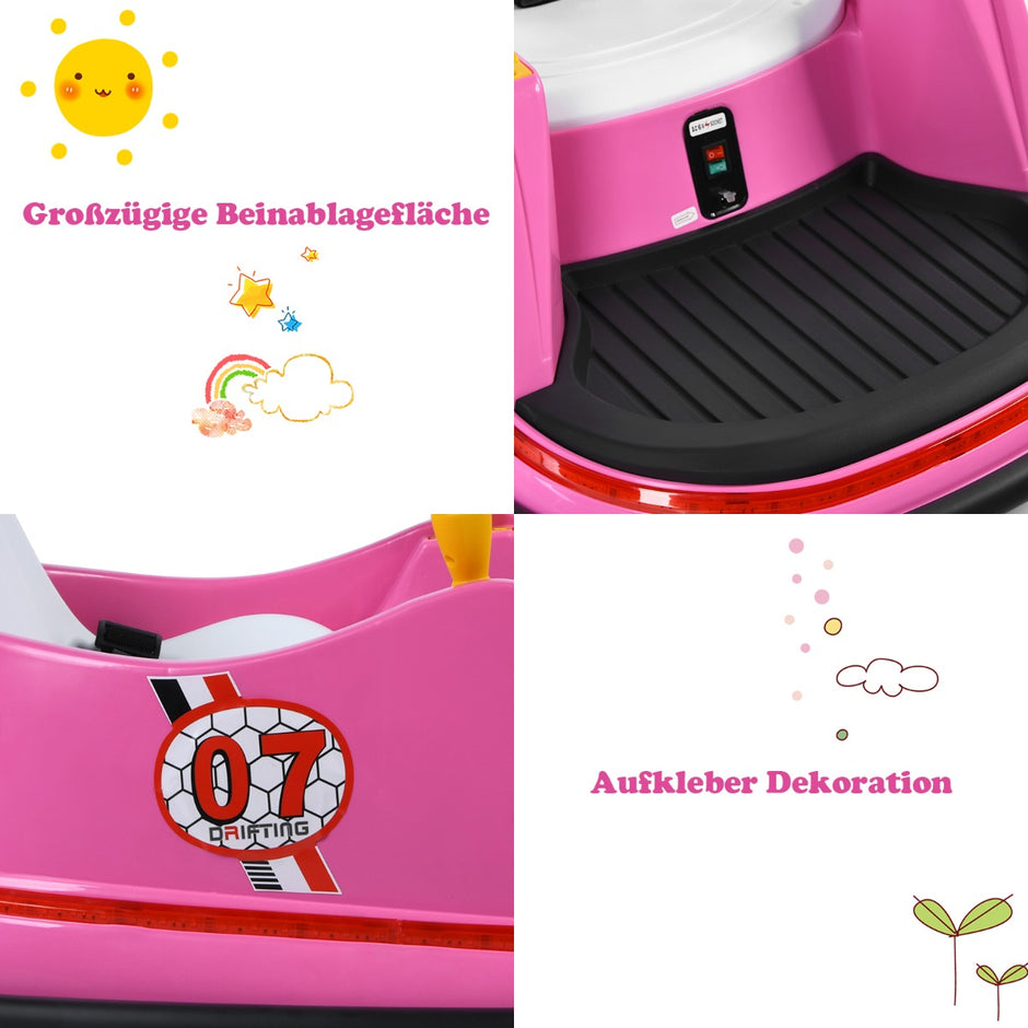 6V – barnbil med fjärrkontroll graders svängcirkel – 360 57 x 75 x 42 cm – Rosa