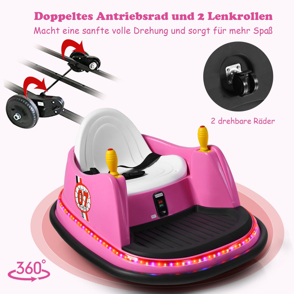 6V – barnbil med fjärrkontroll graders svängcirkel – 360 57 x 75 x 42 cm – Rosa