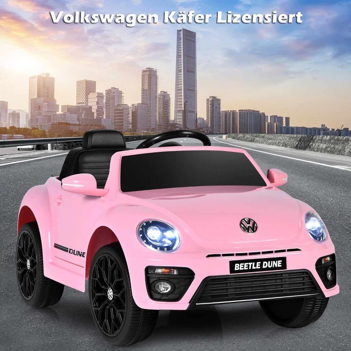 VW Beetle – barnbil med musik och ljuslägen inkl 2,4G Fjärrkontroll – 2 – Rosa