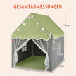 Lektält – för barn med tvättbar matta och stjärnljus fönster – 105 x 121 x 136 cm – Grön
