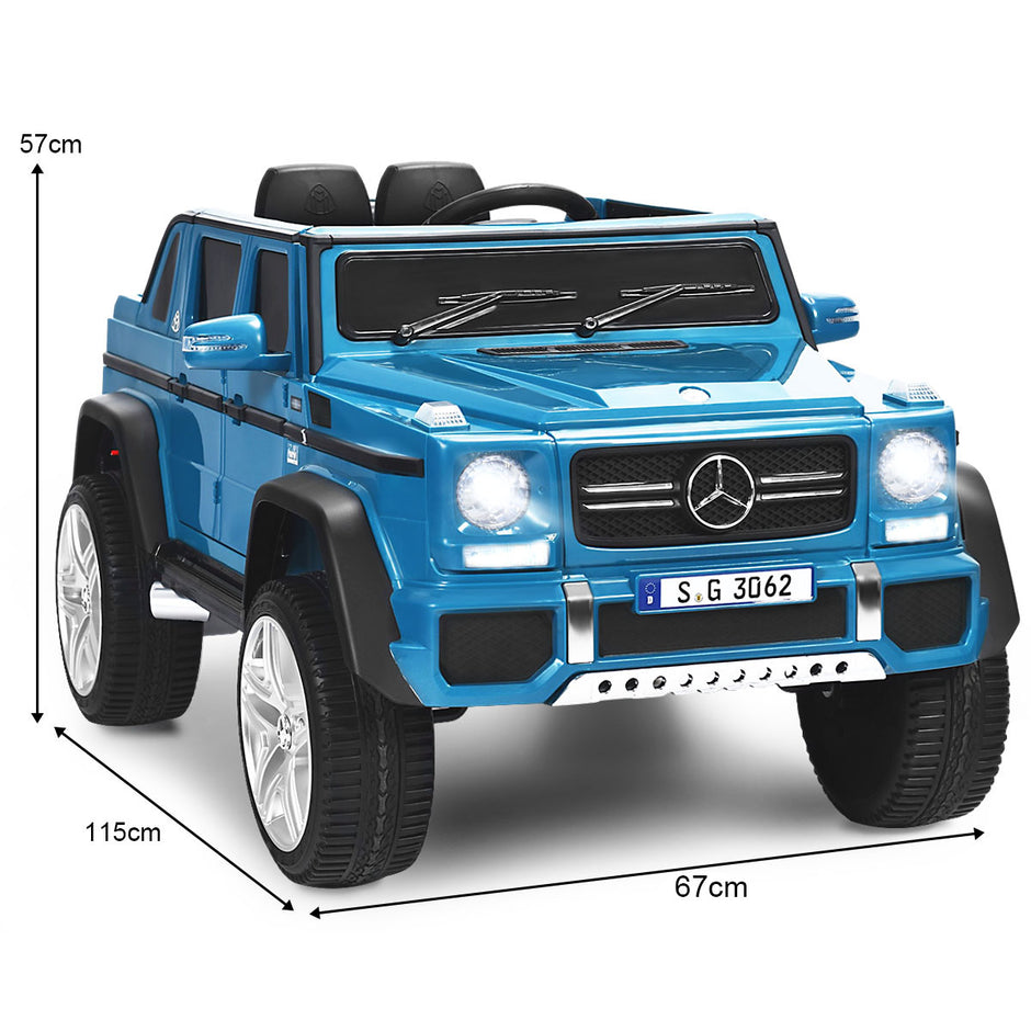 V – licensierad Mercedes Benz Maybach batteridriven jeep med fjädring – 12 115 x 67 x 57 cm – Blå