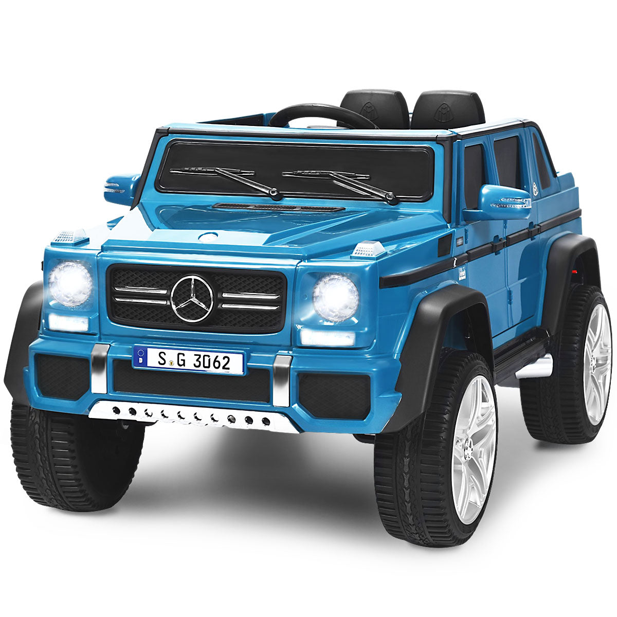 V – licensierad Mercedes Benz Maybach batteridriven jeep med fjädring – 12 115 x 67 x 57 cm – Blå