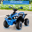 12V – Electric Kids Quad med musikhorn och LED strålkastare Blue – Blå
