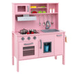 Barn – Kök Lek Set Trä med Mikrovågsugn – 72 x 30 x 90 cm – Rosa