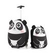 TLG barnresväska – och ryggsäck med hjul stegs teleskophandtag 12”+16” barnvagn Panda – 2 3 – Svart och vit