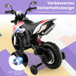 Aprilia – Elektrisk barnmotorcykel med träningshjul och musik strålkastare 12V – Vit