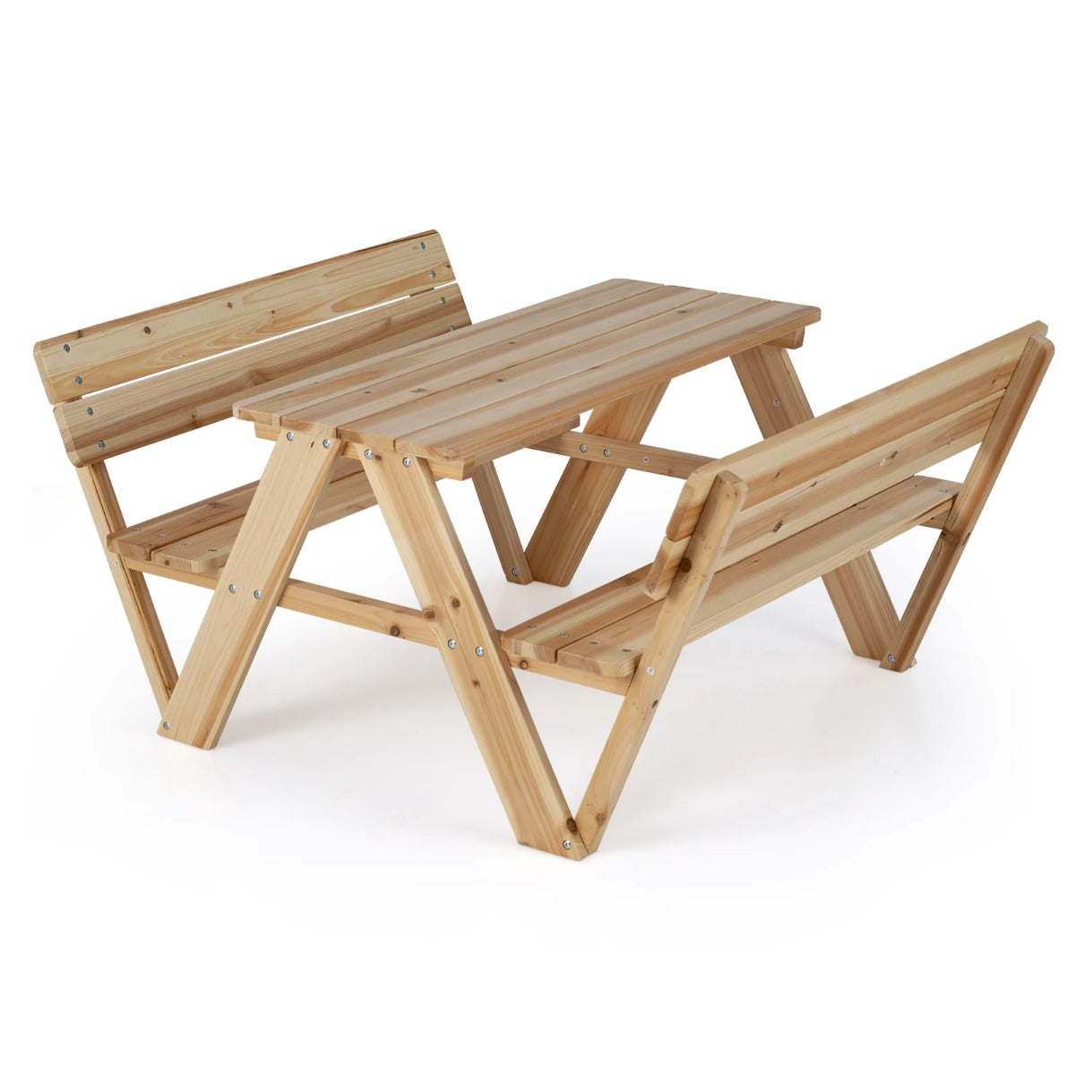 Barnpicknickbord – Utomhusbarnmöbler med och bänkar i – 2 – Natur