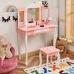Sminkbord – för barn Princess med låda Vikbar spegel – Rosa
