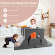 Modular – barnsoffa leksoffa Modulsoffa med avtagbart överdrag – 105,5 x 101 x 48 cm – Grå