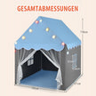 Lekstuga – för barn Lektält med tvättbar matta – 105 x 121 x 136 cm – Blå