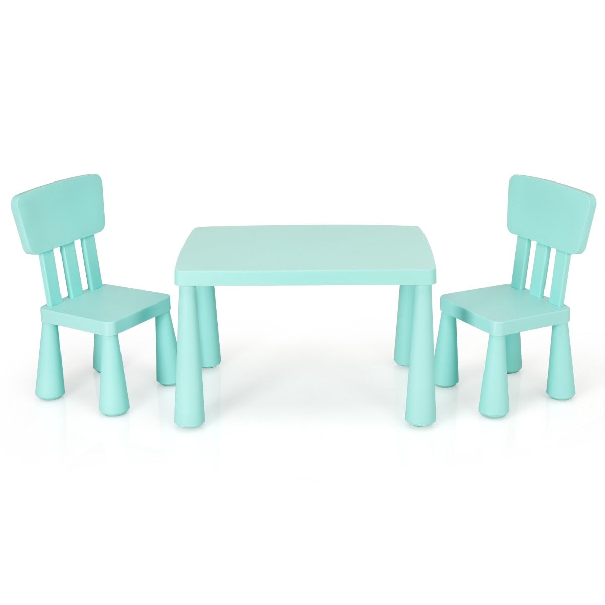 stycken – Barnsittgrupp Barnbord med stolar Barnmöbler av plast – 3 2 – Grön
