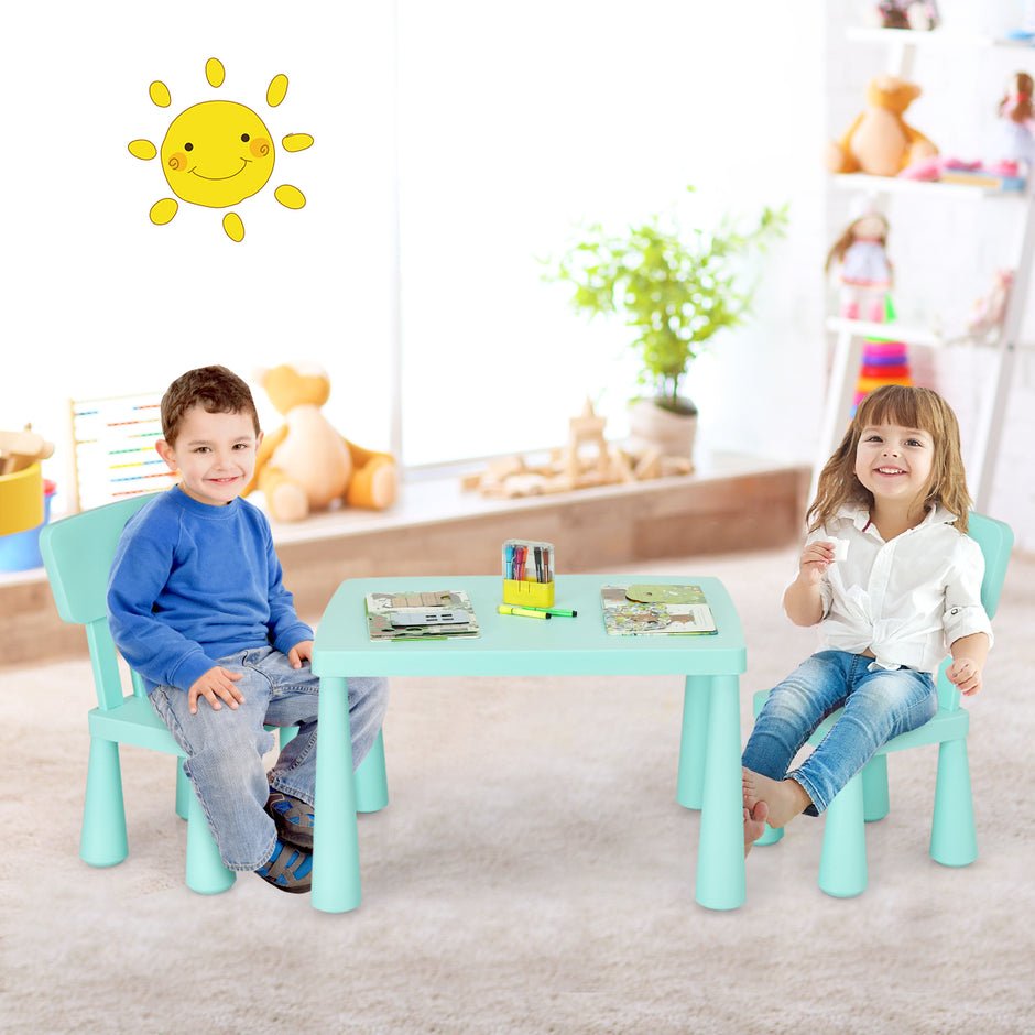 stycken – Barnsittgrupp Barnbord med stolar Barnmöbler av plast – 3 2 – Grön